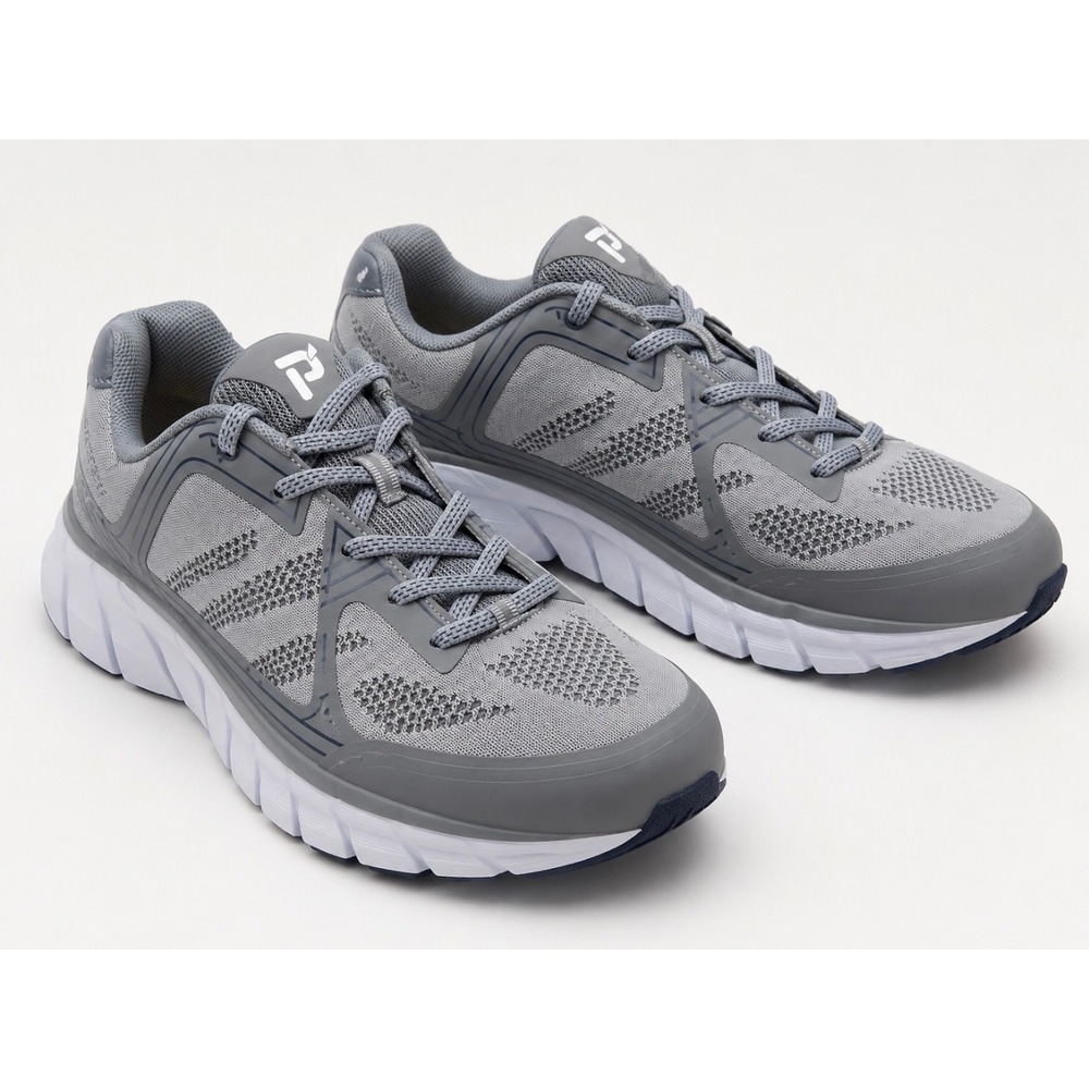 Propet Ultra Mens Grey Navy Blue Knit Mesh Running Shoes MAA022M Size‎ 13 X 3E